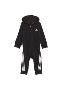 Kombinezon Adidas Fi Onesie pajacyk czarny bawełniany. Kolor: biały, czarny, wielokolorowy. Materiał: bawełna, poliester
