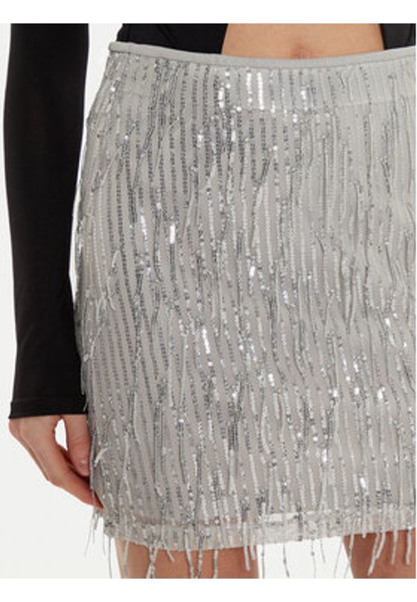 only - ONLY Spódnica mini Spacy 15305742 Srebrny Slim Fit. Kolor: srebrny. Materiał: syntetyk