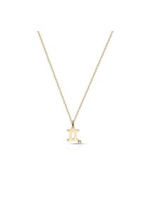 W.KRUK - Wisiorek złoty Zodiak Bliźnięta. Materiał: złote. Kolor: złoty. Kamień szlachetny: cyrkonia #1