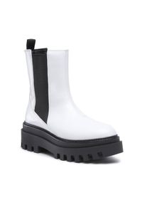 Calvin Klein Jeans Sztyblety Flatform Chelsea Boot YW0YW00850 Biały. Kolor: biały. Materiał: skóra #1