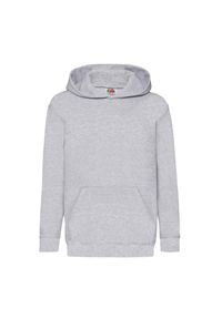 FRUIT OF THE LOOM - Lekka Bluza Z Kapturem Dla Dzieci. Typ kołnierza: kaptur. Kolor: szary