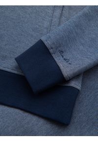 Ombre Clothing - Bluza męska bomberka z dzianiny pique – granatowa V2 - Rozmiar: XL. Okazja: na co dzień. Kolor: niebieski. Materiał: dzianina. Wzór: haft. Styl: klasyczny, casual, elegancki #4