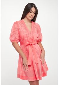 Twinset Milano - Sukienka z ramii z haftami TWINSET. Wzór: haft #4