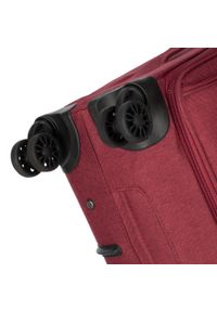 Wittchen - Duża walizka z kolorowym suwakiem bordowa. Kolor: czerwony. Materiał: poliester. Wzór: kolorowy. Styl: wakacyjny #6