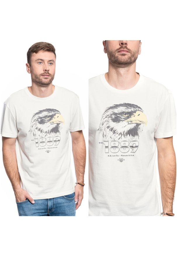 Lee - MĘSKI T-SHIRT LEE BIKER TEE WHITE CANVAS L60CFERR 112113286