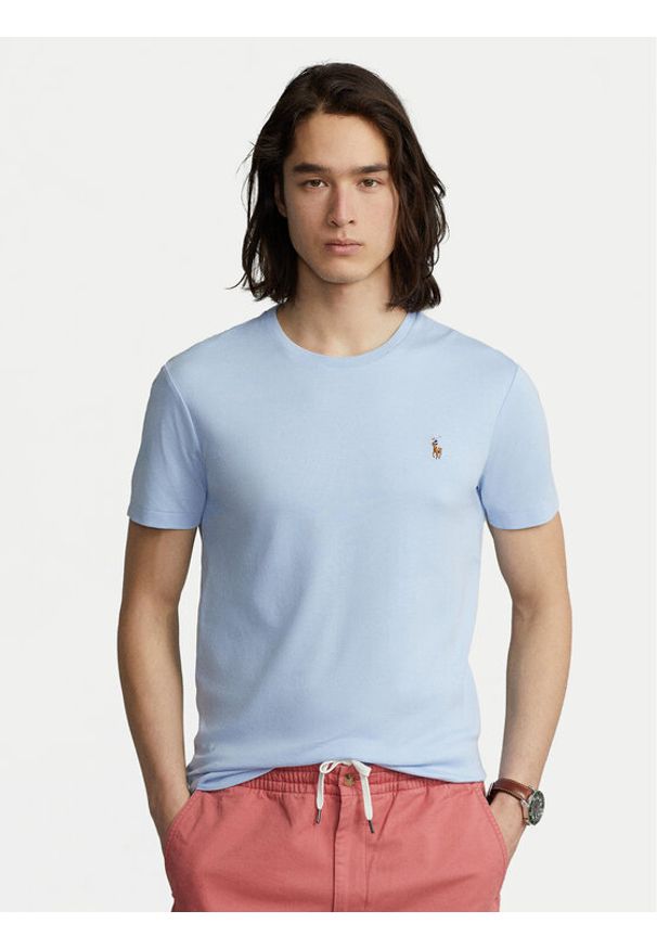 Polo Ralph Lauren T-Shirt Classics 710740727 Błękitny Slim Fit. Typ kołnierza: polo. Kolor: niebieski. Materiał: bawełna