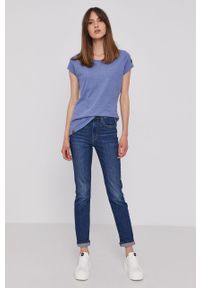 Levi's® - Levi's jeansy 724 damskie high waist. Okazja: na spotkanie biznesowe. Stan: podwyższony. Kolor: niebieski. Styl: biznesowy #3