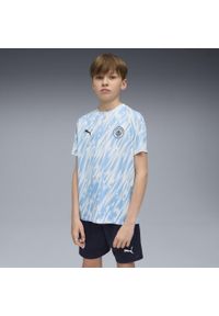 Puma - Młodzieżowa koszulka przedmeczowa Manchester City PUMA Silver Sky Blue. Kolor: niebieski. Sport: piłka nożna #2