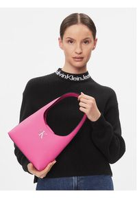 Calvin Klein Jeans Torebka Minimal Monogram Shoulder Bag K60K610843 Różowy. Kolor: różowy. Materiał: skórzane