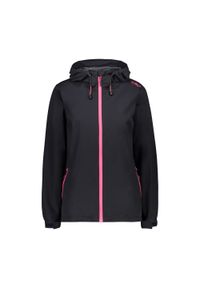 Kurtka przeciwdeszczowa damska CMP 39X6636 Fix Hood. Kolor: wielokolorowy, czarny, różowy. Sport: turystyka piesza #1