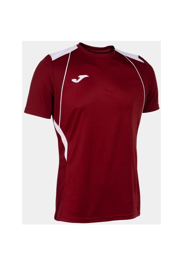 Joma - T-shirt JOMA Championship Sport Burgundowo-Biały 2XL dla mężczyzn. Kolor: czerwony, wielokolorowy, biały, brązowy. Materiał: poliester. Sport: fitness, piłka nożna