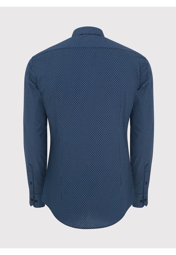 PAKO LORENTE – Granatowa koszula w drobny wzór P24SF-1X-027-G-S - Pako Lorente. Okazja: na co dzień. Kolor: niebieski. Materiał: jeans, elastan. Styl: casual