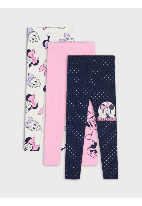 Sinsay - Legginsy Myszka Minnie 3 pack - granatowy. Kolor: niebieski. Długość: długie. Wzór: motyw z bajki