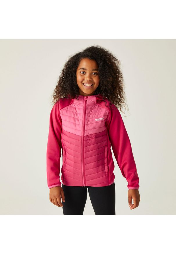 Regatta - Kurtka hybrydowa dziecięca Kielder VIII. Kolor: różowy. Materiał: polar, puch. Styl: sportowy, elegancki