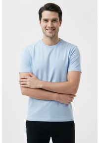 Koszulka Męska (T-Shirt) - Pako Jeans - Błękit, Dekolt U-Neck (Okrągły). Okazja: na co dzień. Kolor: niebieski. Materiał: bawełna. Styl: casual #2