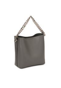 Kazar - Minimalistyczna szara torebka z łańcuchem do ręki. Kolor: szary. Wzór: gładki. Materiał: skórzane. Styl: casual, klasyczny. Rodzaj torebki: do ręki #4