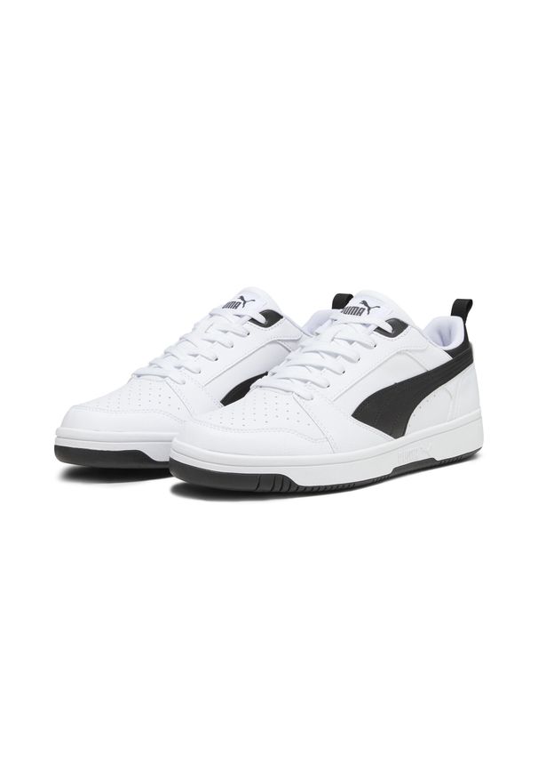 Puma - Sneakersy Rebound V6 Low PUMA White Black transparent. Kolor: czarny, biały, wielokolorowy. Sport: turystyka piesza, koszykówka