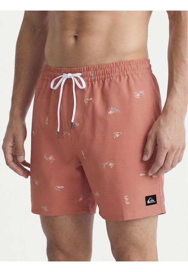 Quiksilver Szorty kąpielowe Stretch Printed Volley 16 EQYJV04217 Różowy Regular Fit. Kolor: różowy. Materiał: syntetyk