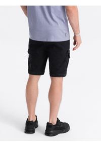 Ombre Clothing - Krótkie spodenki męskie jeansowe - grafitowe V5. Kolor: szary. Materiał: jeans. Długość: krótkie