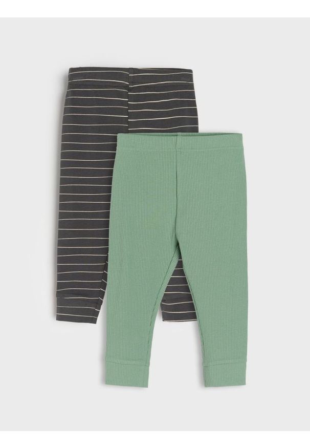 Sinsay - Bawełniane legginsy 2 pack - szary. Kolor: szary. Materiał: bawełna