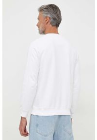 Guess bluza męska kolor biały z nadrukiem. Kolor: biały. Materiał: bawełna, prążkowany. Wzór: nadruk #3