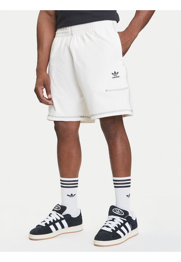 Adidas - adidas Szorty sportowe Trefoil Essentials KA8541 Écru Loose Fit. Materiał: syntetyk. Styl: sportowy