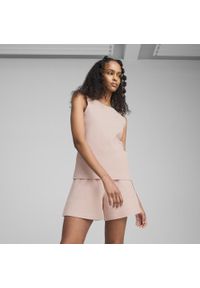Puma - Damska koszulka bez rękawów HER PUMA Rose Quartz Pink. Kolor: różowy. Materiał: materiał. Długość rękawa: bez rękawów. Wzór: haft. Sport: bieganie