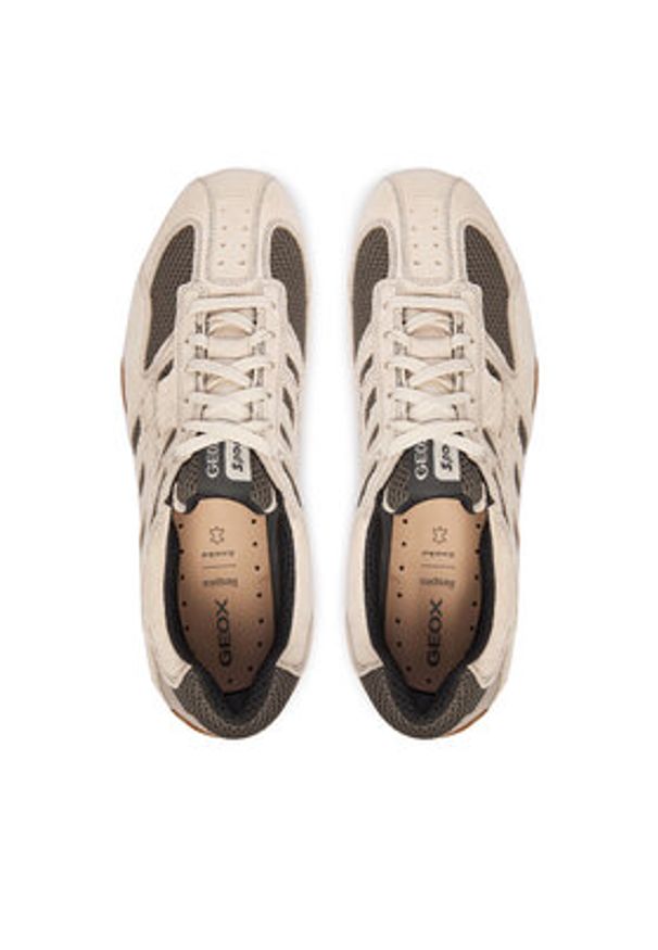 Geox Sneakersy U Snake Original U55MNA 02214 C5V9F Beżowy. Kolor: beżowy. Materiał: zamsz, skóra
