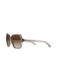 Armani Exchange okulary przeciwsłoneczne damskie kolor beżowy. Kształt: prostokątne. Kolor: beżowy #2