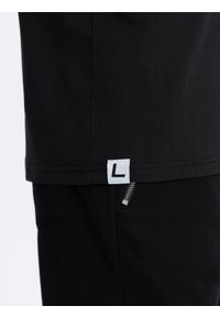 Ombre Clothing - T-shirt męski bawełniany trójkolorowy z logo - czarno-grafitowy V2 S1747 - XXL. Kolor: czarny. Materiał: bawełna. Długość rękawa: krótki rękaw. Długość: krótkie. Wzór: nadruk, geometria. Styl: klasyczny #7