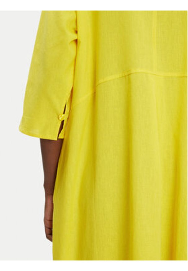 Iconique Sukienka letnia IC25-093 Żółty Regular Fit. Kolor: żółty. Materiał: bawełna. Sezon: lato