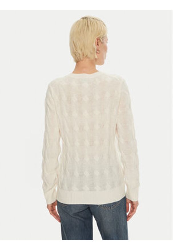 TOMMY HILFIGER - Tommy Hilfiger Sweter WW0WW43586 Écru Regular Fit. Materiał: wełna