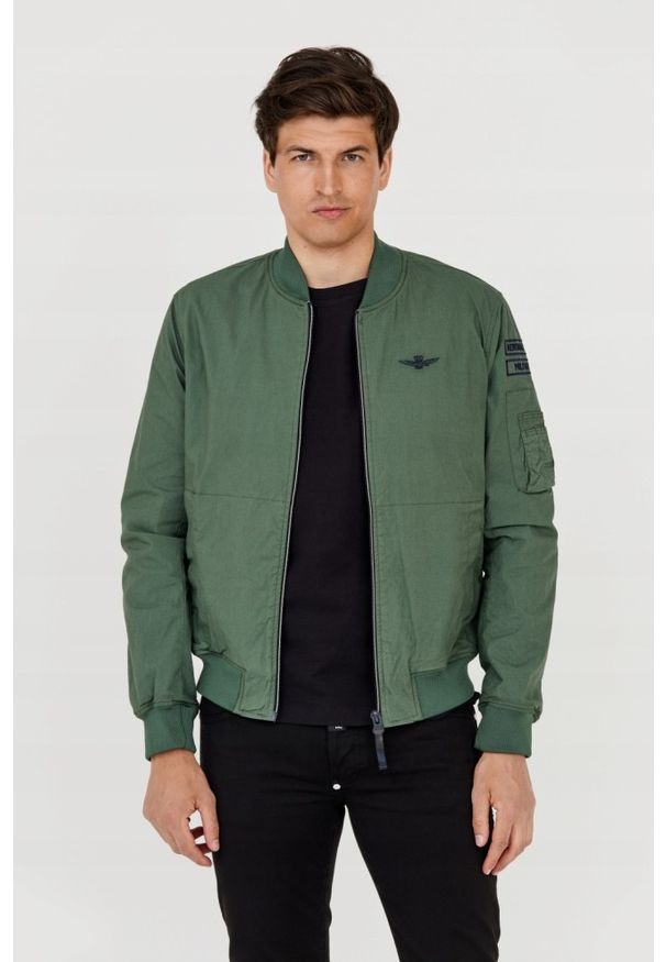 Aeronautica Militare - AERONAUTICA MILITARE Męska zielona bomberka, Rozmiar 50. Kolor: zielony