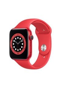 APPLE Watch 6 Cellular 44mm (Czerwony z opaską sportową w kolorze czerwonym). Rodzaj zegarka: smartwatch. Kolor: czerwony. Materiał: poliester, nylon, guma, materiał. Styl: sportowy #1