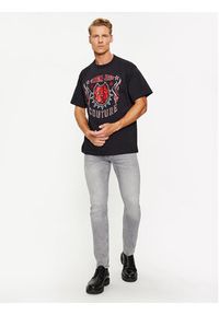 Versace Jeans Couture T-Shirt 75GAHE04 Czarny Regular Fit. Kolor: czarny. Materiał: bawełna