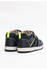 Geox - Sneakersy dziecięce GEOX B New Flick (B161LA 022ME C4502). Okazja: na spacer. Kolor: niebieski. Materiał: skóra, syntetyk, materiał, zamsz. Szerokość cholewki: normalna. Sport: turystyka piesza
