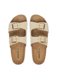 Geox Klapki Brionia D35LSL 00032 C1122 Écru. Materiał: skóra, nubuk