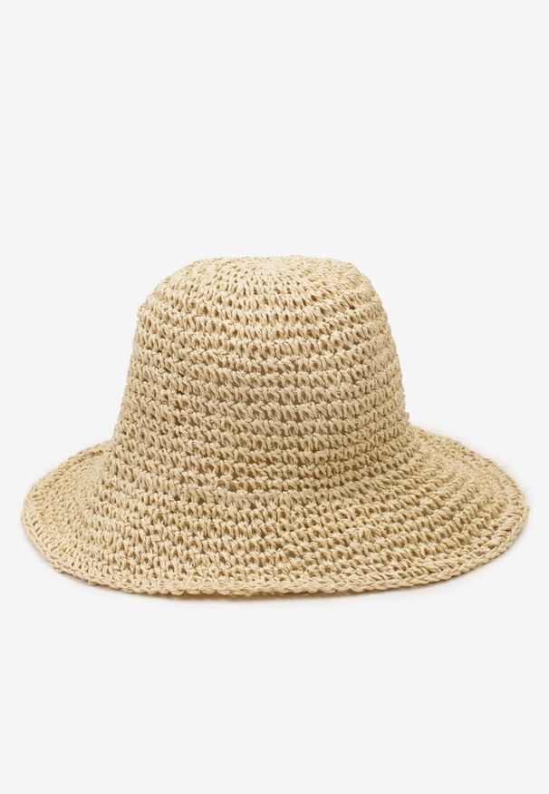 Renee - Jasnobeżowy Kapelusz z Plecionki w Stylu Bucket Hat Suai. Kolor: beżowy. Materiał: bawełna, jeans, materiał. Sezon: lato. Styl: elegancki