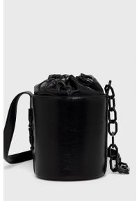 Karl Lagerfeld torebka skórzana 220W3021 kolor czarny. Kolor: czarny. Materiał: skórzane. Rodzaj torebki: na ramię #1