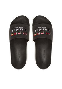 TOMMY HILFIGER - Tommy Hilfiger Klapki Flags Pool Slide FM0FM05431 Czarny. Kolor: czarny. Materiał: skóra