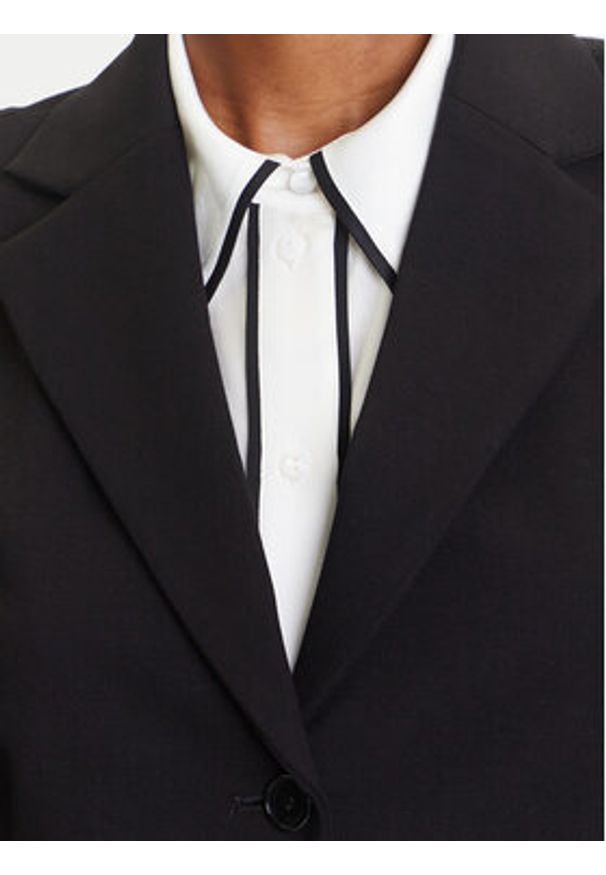 Karl Lagerfeld - KARL LAGERFELD Marynarka A3W14040 Czarny Slim Fit. Typ kołnierza: dekolt w karo. Kolor: czarny. Materiał: syntetyk