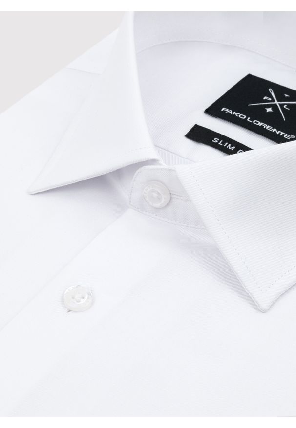 Pako Lorente - PAKO LORENTE – Biała bawełniana koszula męska. Okazja: na studniówkę. Kolor: biały, czarny. Materiał: bawełna. Długość rękawa: długi rękaw. Długość: długie. Wzór: gładki