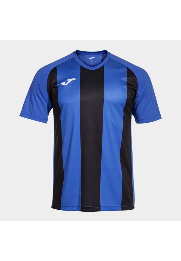 Koszulka z dekoltem w szpic Joma Inter IV. Typ kołnierza: dekolt w kształcie V. Kolor: niebieski, wielokolorowy, czarny. Materiał: poliester. Sport: piłka nożna