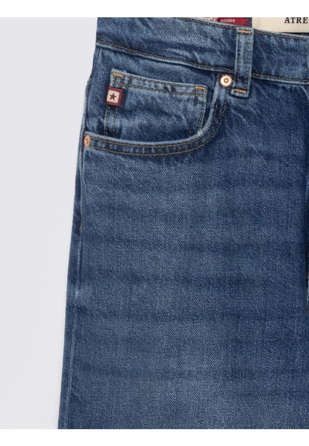 Big-Star - Jeansy damskie z szeroką nogawką niebieskie Atrea 389. Okazja: na co dzień. Stan: podwyższony. Kolor: niebieski. Styl: casual, klasyczny, vintage, elegancki