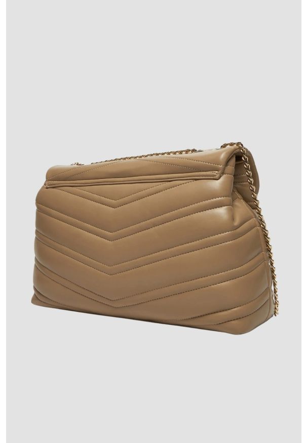 Valentino by Mario Valentino - VALENTINO Duża beżowa damska torebka Privilege Flap Bag. Kolor: beżowy. Wzór: aplikacja. Materiał: zdobione. Styl: elegancki