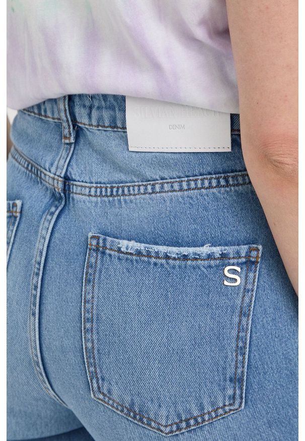 Silvian Heach jeansy damskie high waist. Stan: podwyższony. Kolor: niebieski