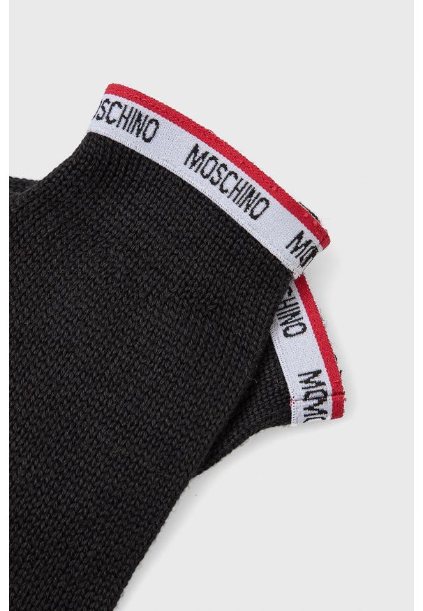 MOSCHINO - Moschino - Rękawiczki. Kolor: czarny. Materiał: dzianina