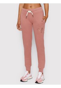 Superdry Spodnie dresowe Script Style W7010615A Różowy Regular Fit. Kolor: różowy. Materiał: bawełna, dresówka