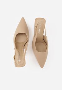 Renee - Beżowe Sandały na Szpilce w Stylu Slingback Kerlahne. Okazja: na co dzień. Zapięcie: sprzączka. Kolor: beżowy. Obcas: na szpilce. Styl: casual, elegancki #4