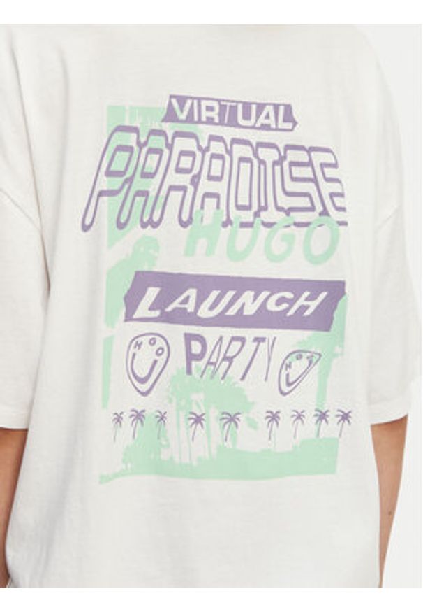 Hugo - HUGO T-Shirt Tee 50560784 Biały Oversize. Kolor: biały. Materiał: bawełna